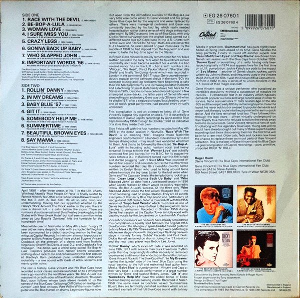 Gene Vincent And His Blue Caps*, LP, Rock Roll | Historia Nuestra