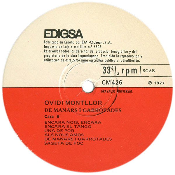 Catalan Music, Folk, LP, Ovidi Montllor, Poetry | Historia Nuestra