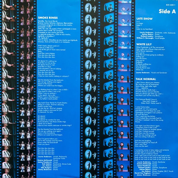 Art Rock, Avantgarde, Laurie Anderson, LP, Pop Rock, Soundtrack | Historia Nuestra