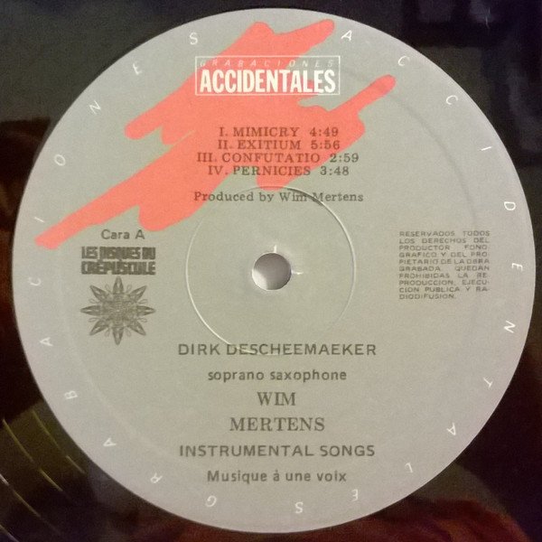 Contemporary, LP, Wim Mertens | Historia Nuestra
