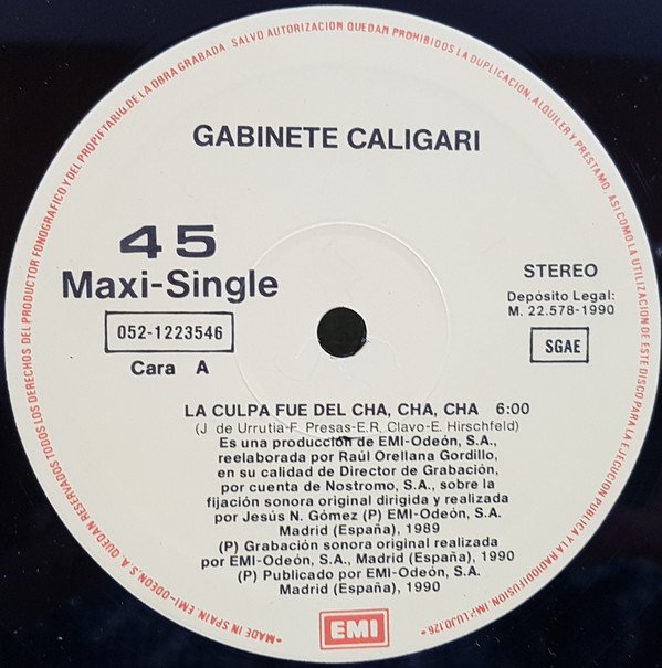 12 inch, Gabinete Caligari, House, Latin, Pop Rock | Historia Nuestra