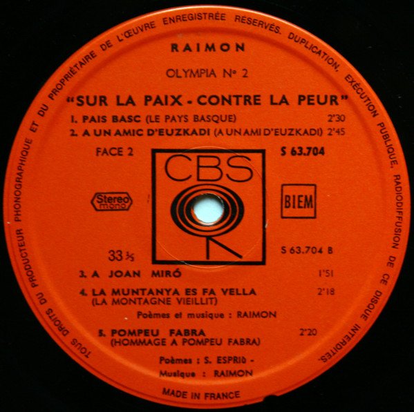 Catalan Music, Folk, LP, Nueva Cancion, Raimon | Historia Nuestra