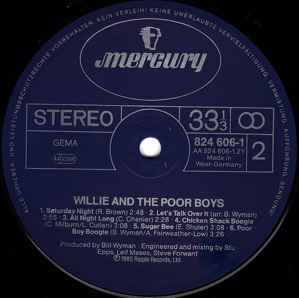 Blues Rock, LP, Willie And The Poor Boys | Historia Nuestra