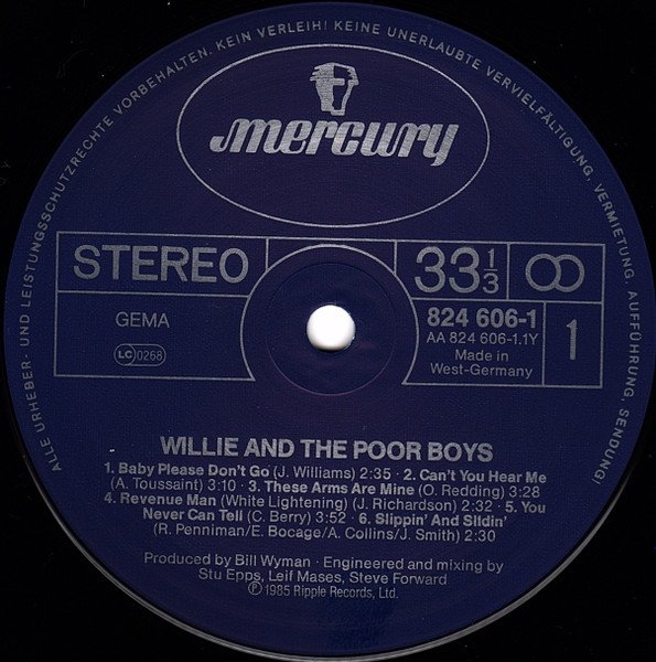 Blues Rock, LP, Willie And The Poor Boys | Historia Nuestra