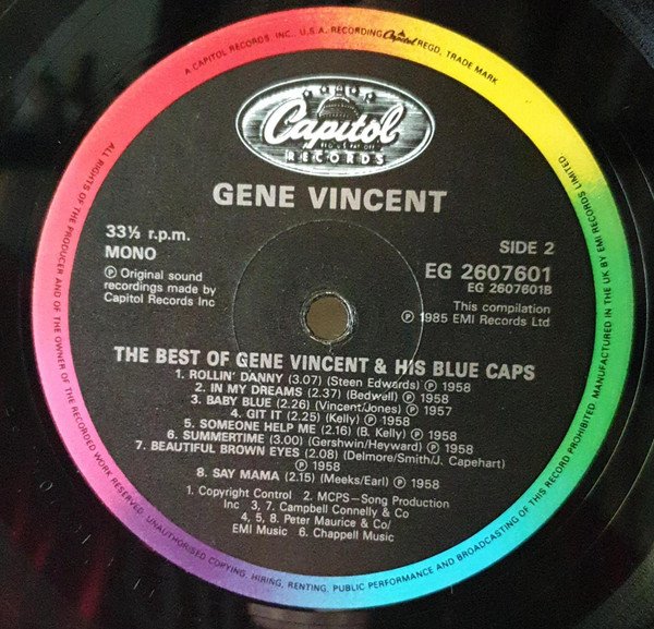 Gene Vincent And His Blue Caps*, LP, Rock Roll | Historia Nuestra
