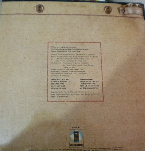 Acoustic, Jackson Browne, LP, Pop Rock | Historia Nuestra
