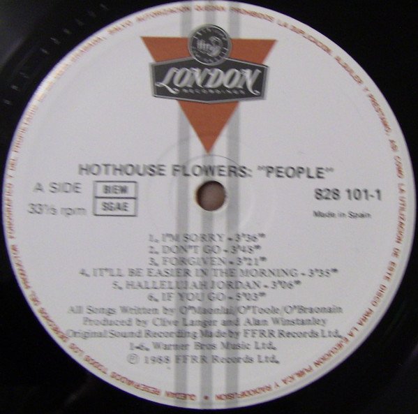 Blues Rock, Hothouse Flowers, LP | Historia Nuestra