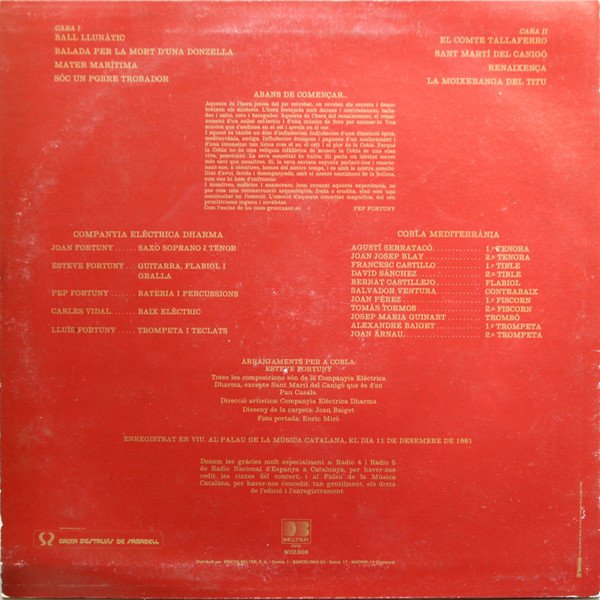 Catalan Music, Cobla, Companyia Elèctrica Dharma I Cobla Mediterrània, LP | Historia Nuestra