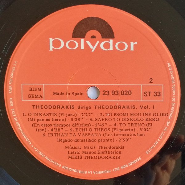 Folk, LP, Mikis Theodorakis | Historia Nuestra