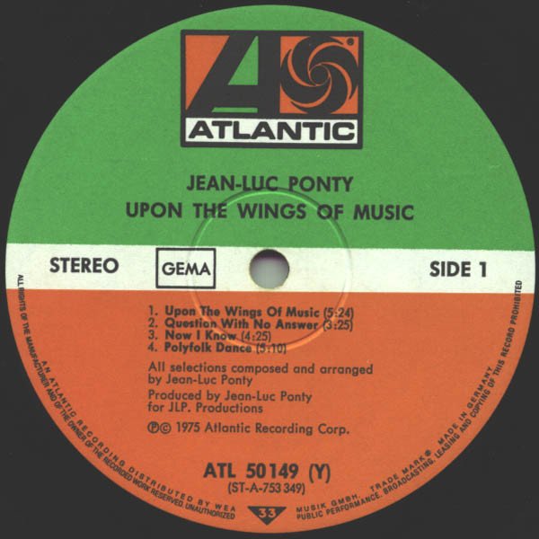 Fusion, JazzFunk, Jean-Luc Ponty, LP | Historia Nuestra
