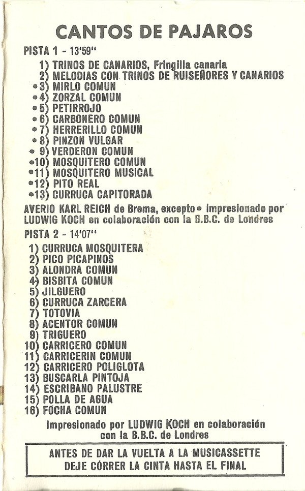 Averio Karl Reich, Field Recording, Ludwig Koch, Tape | Historia Nuestra