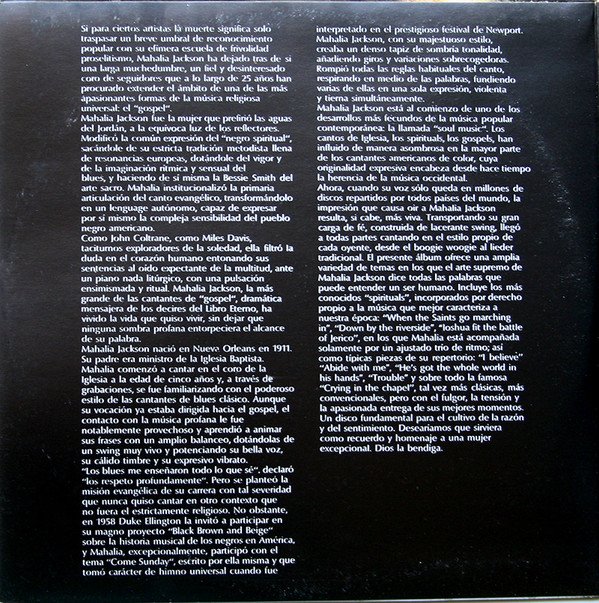 Gospel, LP, Mahalia Jackson | Historia Nuestra