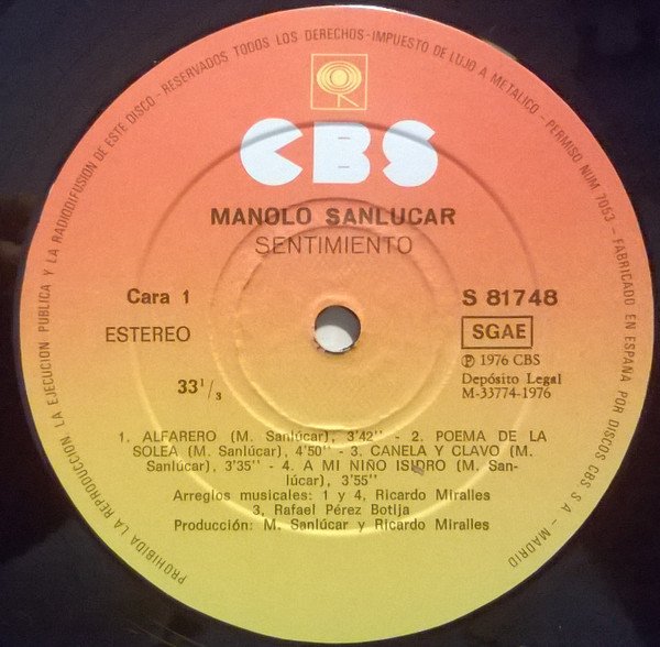 Flamenco, LP, Manolo Sanlúcar | Historia Nuestra