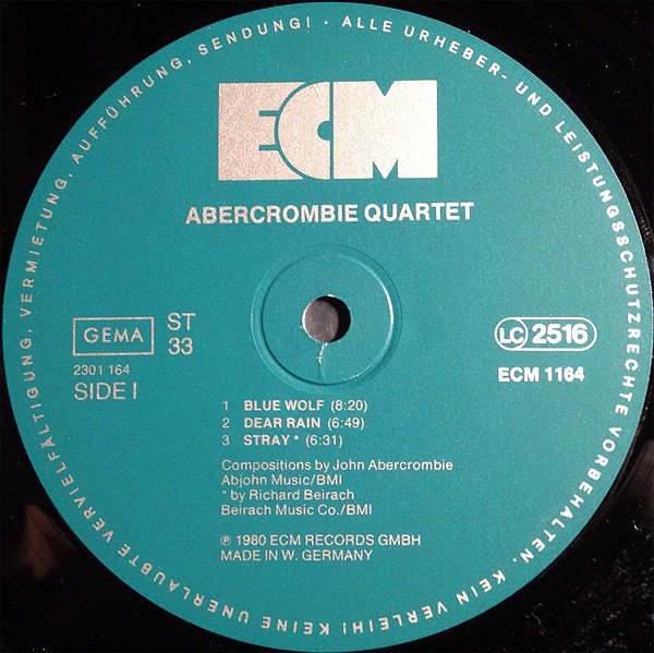 Abercrombie Quartet*, Contemporary Jazz, LP | Historia Nuestra