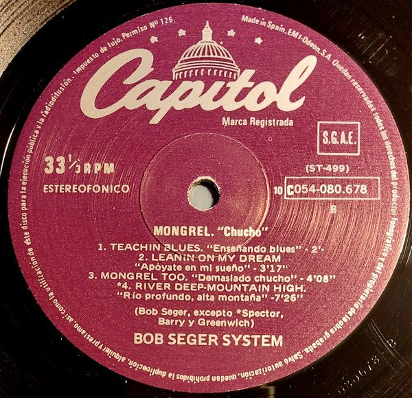 Blues Rock, Bob Seger System, LP | Historia Nuestra