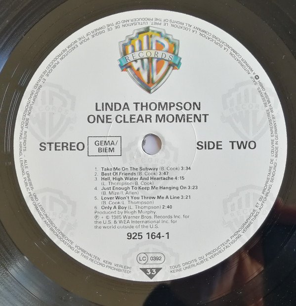 Art Rock, Ballad, Ethereal, Folk, Folk Rock, Linda Thompson, LP, Pop Rock | Historia Nuestra
