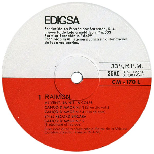 Catalan Music, LP, Nueva Cancion, Raimon | Historia Nuestra
