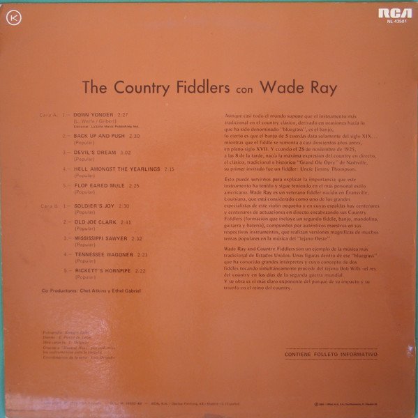 Bluegrass, Country, LP, The Country Fiddlers Con Wade Ray | Historia Nuestra