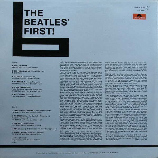 LP, Rock Roll, The Beatles Featuring Tony Sheridan | Historia Nuestra