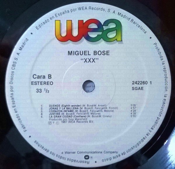 Bosè*, LP, Synthpop | Historia Nuestra