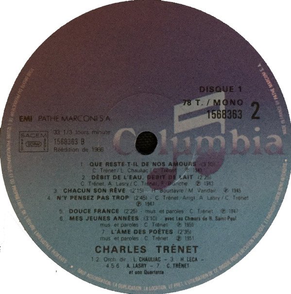 Chanson, Charles Trenet, LP | Historia Nuestra