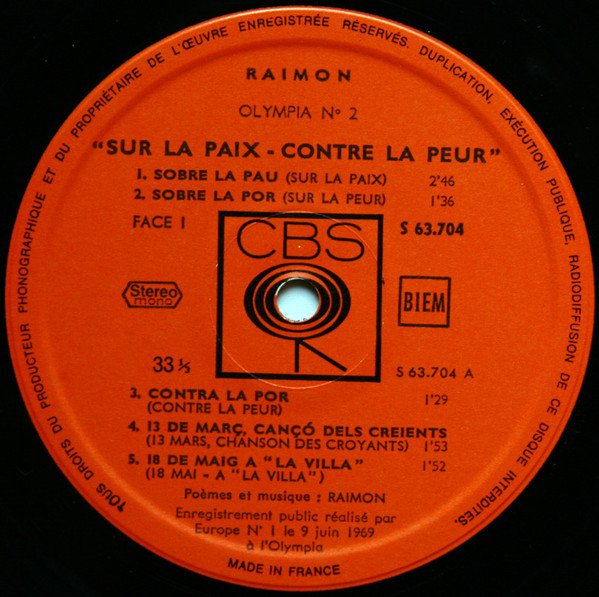 Catalan Music, Folk, LP, Nueva Cancion, Raimon | Historia Nuestra