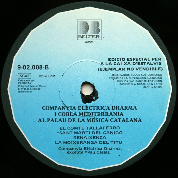Catalan Music, Cobla, Companyia Elèctrica Dharma I Cobla Mediterrània, LP | Historia Nuestra