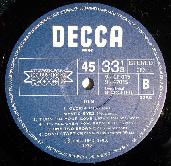 Blues Rock, LP, Rhythm Blues, Rock Roll, Them | Historia Nuestra
