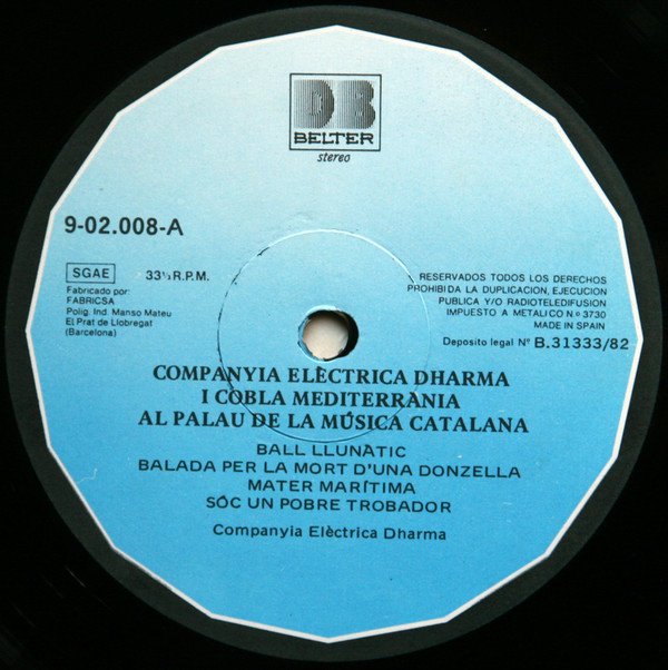 Catalan Music, Cobla, Companyia Elèctrica Dharma I Cobla Mediterrània, LP | Historia Nuestra