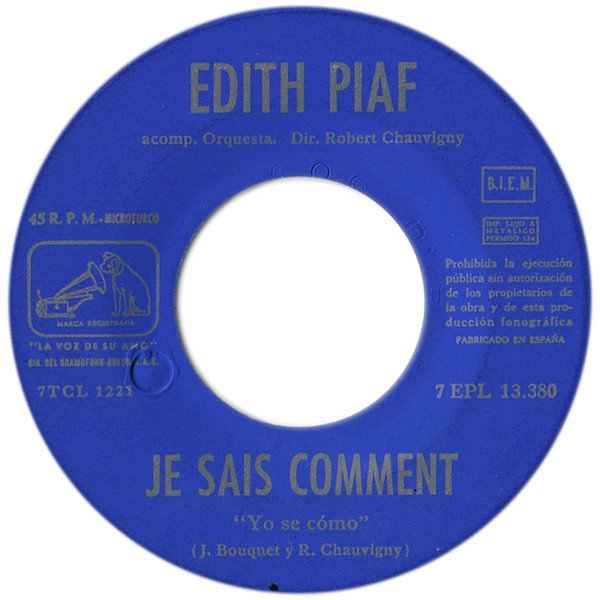 7 inch, Chanson, Édith Piaf* | Historia Nuestra