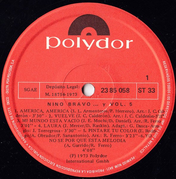 Ballad, LP, Nino Bravo, Vocal | Historia Nuestra