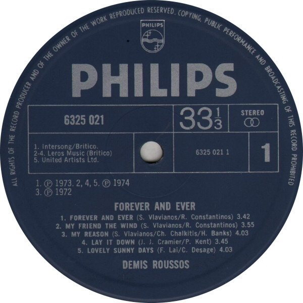 Ballad, Démis Roussos*, Europop, LP, Vocal | Historia Nuestra