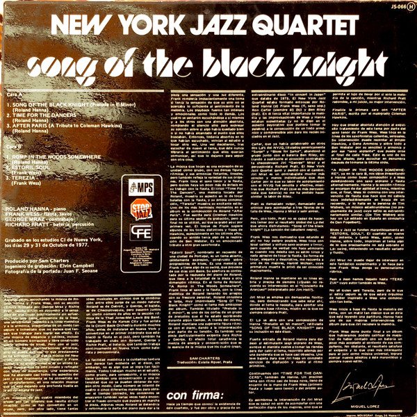 Bop, LP, New York Jazz Quartet | Historia Nuestra