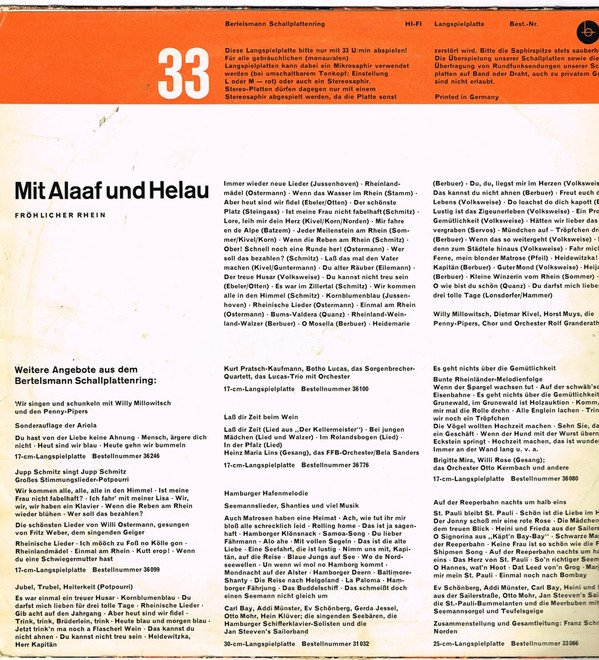 LP, Schlager, Willy Millowitsch | Historia Nuestra