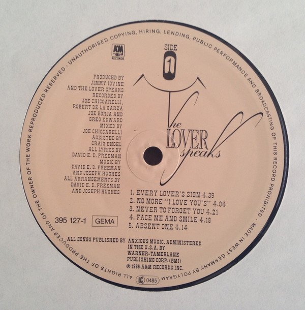 LP, Synthpop, The Lover Speaks | Historia Nuestra