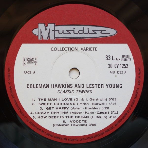 Coleman Hawkins And Lester Young, LP, Swing | Historia Nuestra