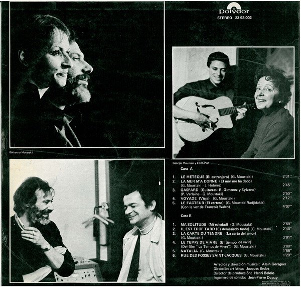 Chanson, Georges Moustaki, LP | Historia Nuestra