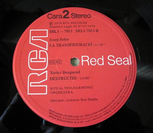Albert Sardá*, Contemporary, Director: Antoni Ros Marbà*, Jordi Cervelló, Josep Soler - Royal Philharmonic Orchesta Of London*, LP, Modern, Xavier Benguerel | Historia Nuestra