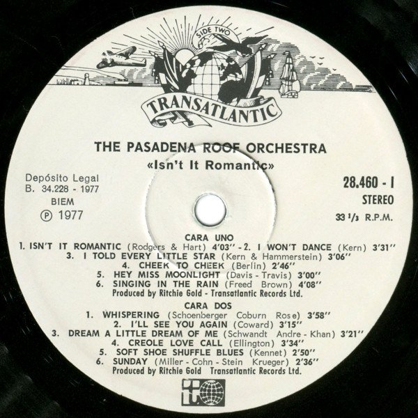 Big Band, Dixieland, LP, The Pasadena Roof Orchestra | Historia Nuestra