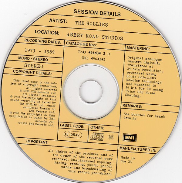 CD, Pop Rock, The Hollies | Historia Nuestra
