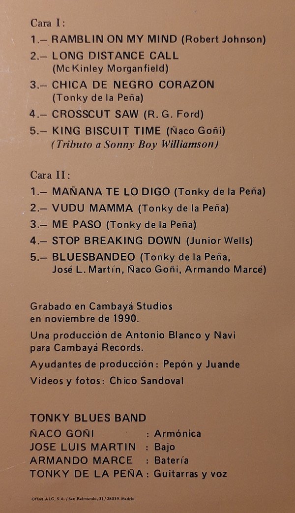 Electric Blues, Harmonica Blues, LP, Tonky Blues Band | Historia Nuestra
