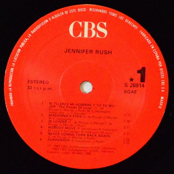 Ballad, Jennifer Rush, LP, Synthpop | Historia Nuestra