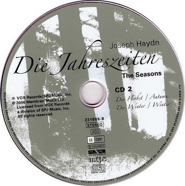 Adalbert Kraus, CD, Classical, Joseph Haydn - Helen Donath, Kurt Widmer, Oratorio, Orchester Der Ludwigsburger Schlossfestspiele, Süddeutscher Madrigalchor*, Wolfgang Gönnenwein | Historia Nuestra