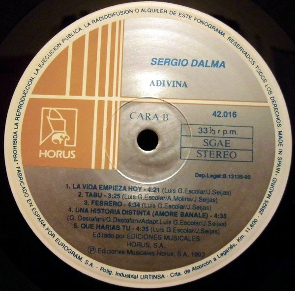 Ballad, LP, Sergio Dalma, Vocal | Historia Nuestra