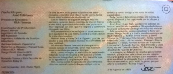 José Feliciano, LP | Historia Nuestra