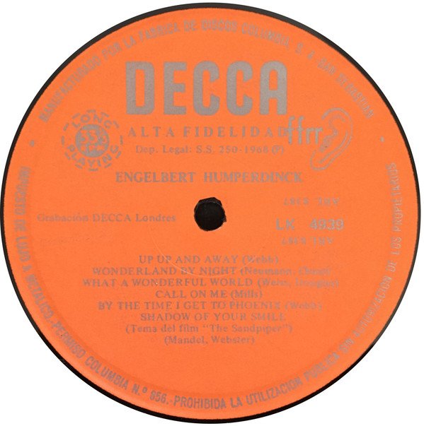 Engelbert Humperdinck, LP, Schlager, Vocal | Historia Nuestra