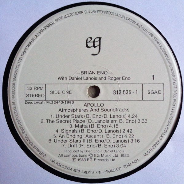 Ambient, Brian Eno With Daniel Lanois & Roger Eno, LP | Historia Nuestra