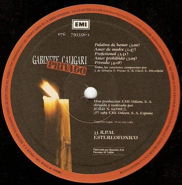 Gabinete Caligari, LP, Pop Rock | Historia Nuestra