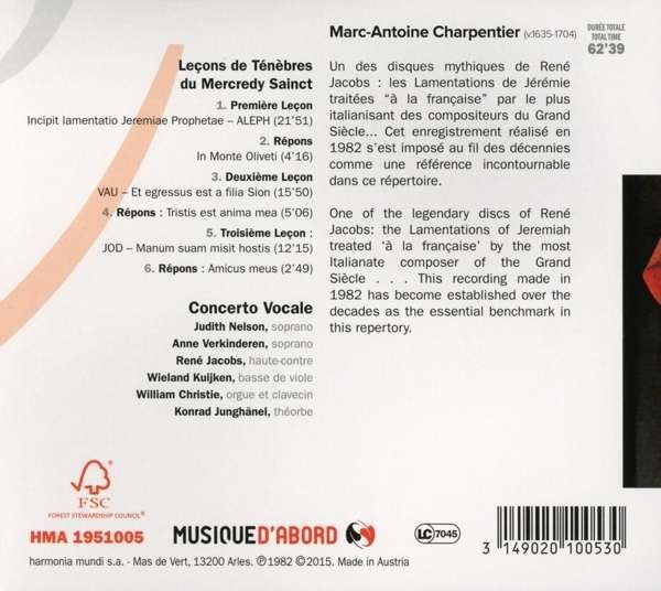 Baroque, CD, Charpentier*, Concerto Vocale, René Jacobs | Historia Nuestra