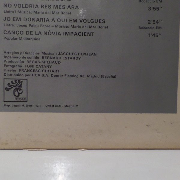 Catalan Music, Folk, LP, Maria Del Mar Bonet | Historia Nuestra